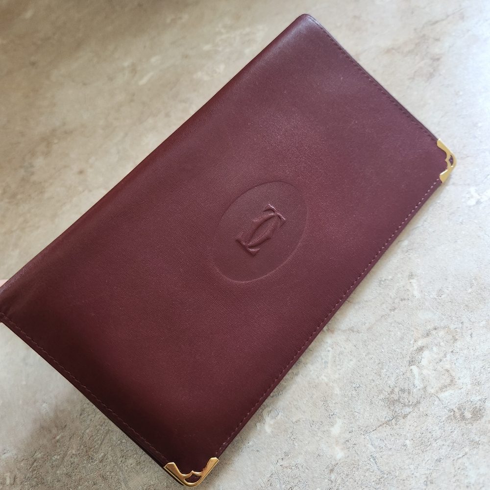 Cartier Vintage Bordeaux Bifold Wallet/ Checkbook - Picture 14 of 14